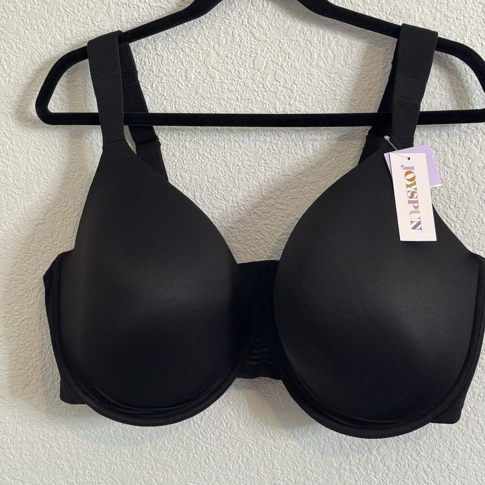 Joyspun Bra Smooth T-Shirt Underwire Back Closure Black Women's 46DDD